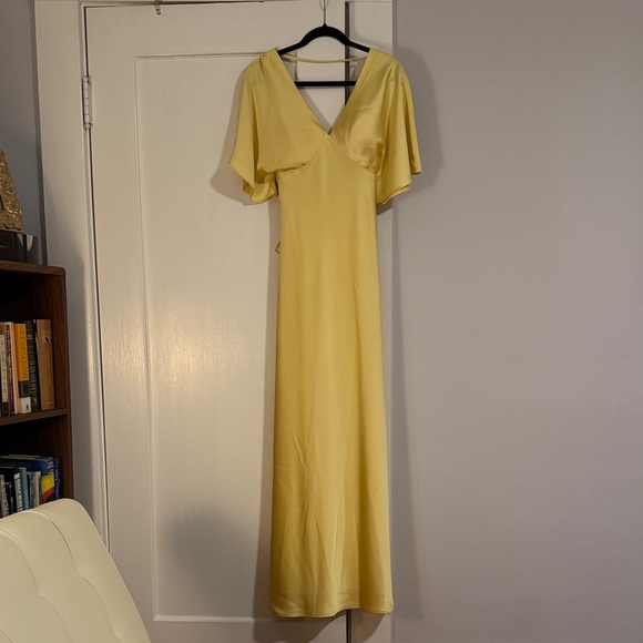 Revelry Maya Satin Dress in Yellow, sz. 2 - Picture 2 of 10
